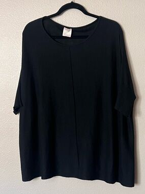 Kerisma Cashmere Blend Tunic Sweater side slit dolman sleeve chic black